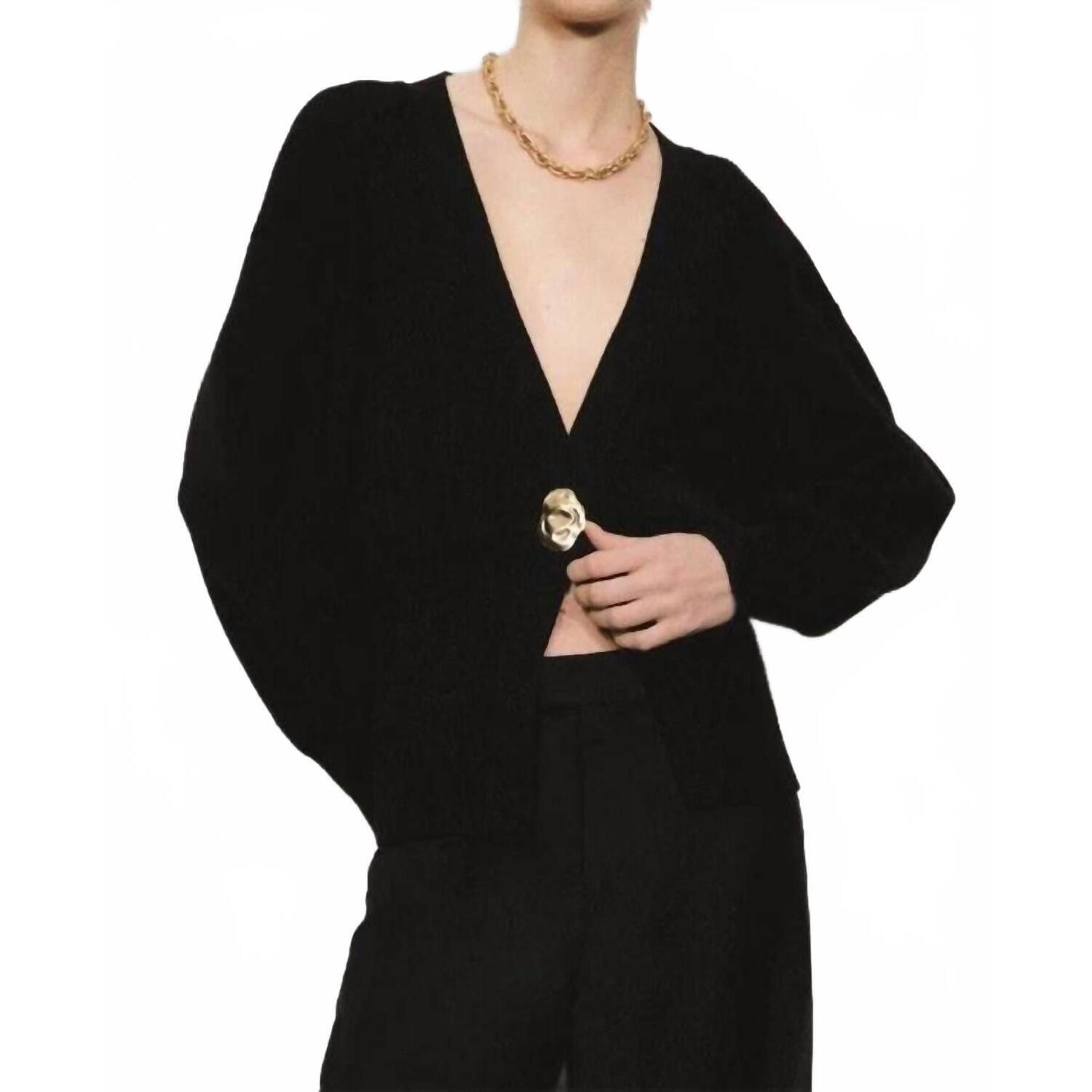 New Urban Revivo V Neck Knitted Cardigan In Black